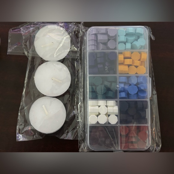 Elegant Wax Seal Kit with Gold Stamp and Tealight Candles - Picture 2 of 7